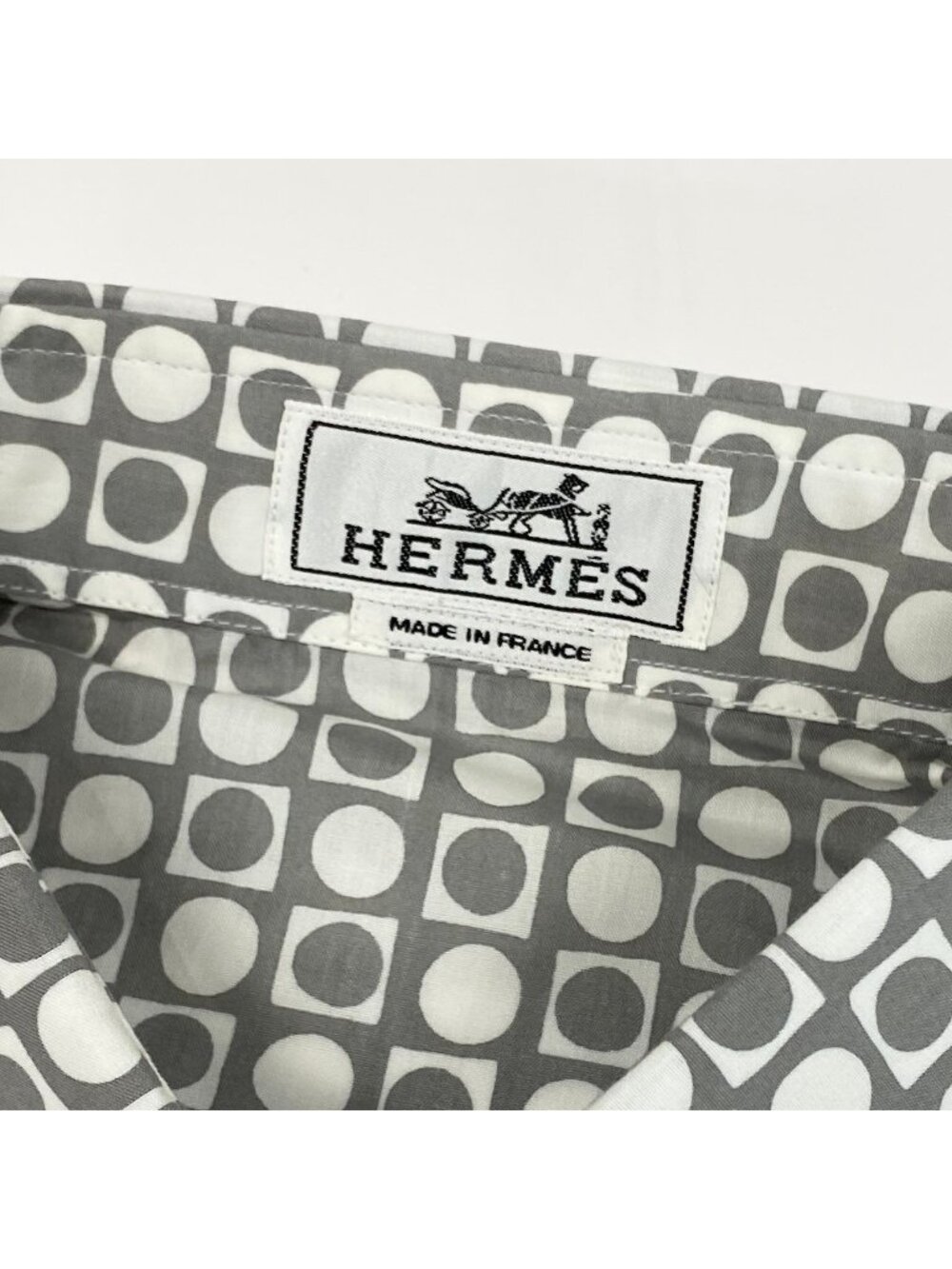 Hermes Long Sleeve Down Jacket Button Shirt Cotton Series All Over Pattern 41 - Picture 8 of 9